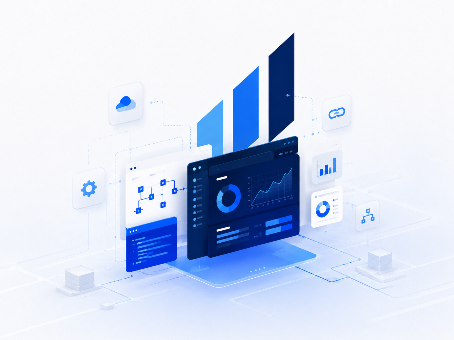 Dashboard digitale con grafici, reportistica e integrazioni software